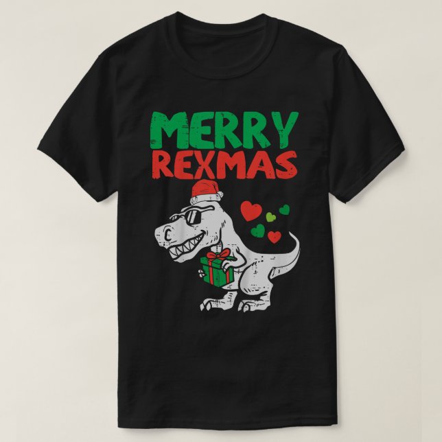 Kids Merry Remas Santa Tre Dino Toddler Boys Chris T-Shirt (Design Front)
