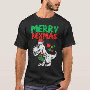Kids Merry Rexmas Santa Trex Dino Toddler Boys Chr T-Shirt