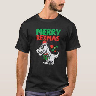 Kids Merry Rexmas Santa Trex Dino Toddler Boys Chr T-Shirt