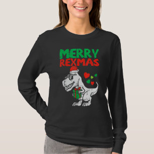 Kids Merry Rexmas Santa Trex Dino Toddler Boys Chr T-Shirt