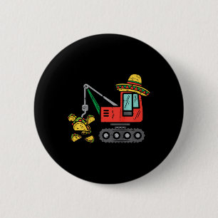 Kids Mexican Crane Tacos Boys Cinco De Mayo Fiesta 6 Cm Round Badge
