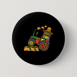 Kids Mexican Tractor Farmer Toddler Boys Cinco De 6 Cm Round Badge
