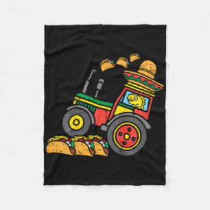 Kids Mexican Tractor Farmer Toddler Boys Cinco De Fleece Blanket