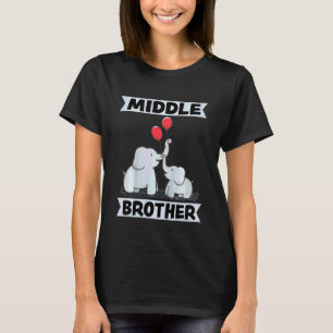 Kids Middle Brother 2023 Cute elephants safari cir T-Shirt