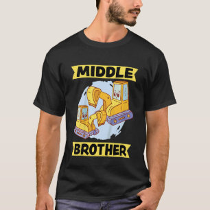 Kids Middle Brother 2023 Digger Excavator Dredger T-Shirt