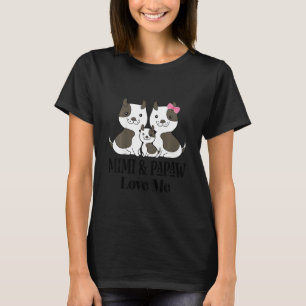 Kids Mimi and Papaw Love Me Grandchild Puppy T-Shirt