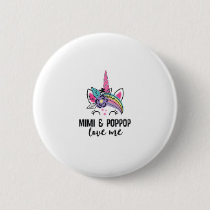 Kids Mimi and PopPop Love Me Grandchild Girl Unico 6 Cm Round Badge