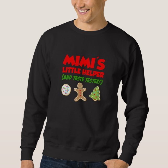 Kids Mimi's Little Helper Christmas Cookie Baking Sweatshirt (Front)