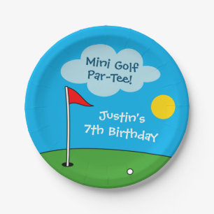 Kid's mini golf miniature golfing Birthdays party Paper Plate