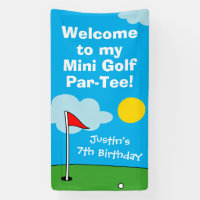 Kid's mini golf putt putt Birthday party welcome
