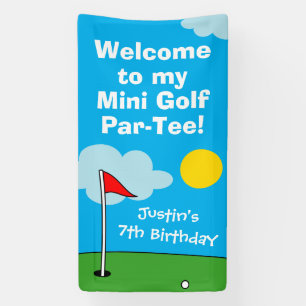 Kid's mini golf putt putt Birthdays party welcome Banner