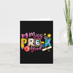 Kids Miss Pre-k Grad Graduation Girl Kid Last Day  Card