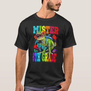 Kids Mister 6th Grade Dude Monster Truck Dinosaur T-Shirt