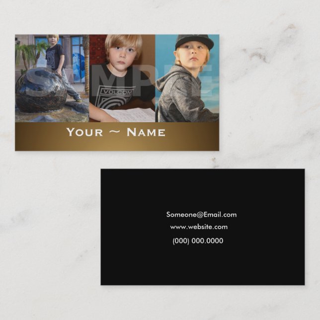 Kids Models and Actors Headshot Business Card (Front/Back)