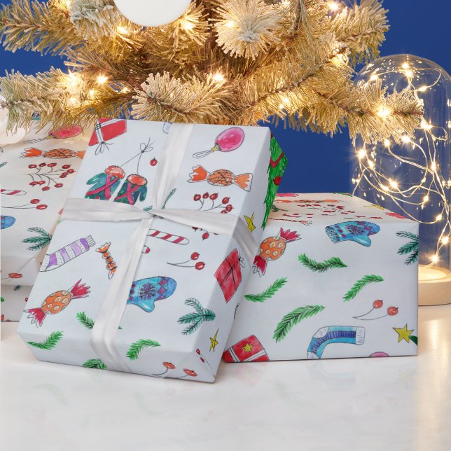 Kids Modern Colourful Christmas Wrapping Paper (Holidays)