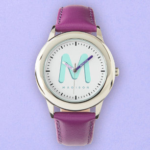 Kids Modern Cute Fun Custom Name 3D Monogram Watch