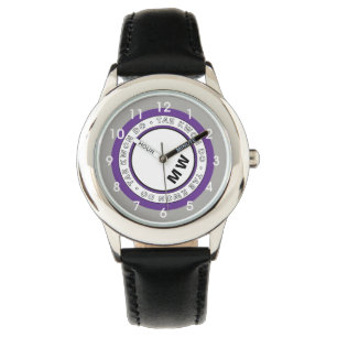 Kid's Monogram Tae  Kwon Do Text Circle Watch