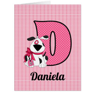 Kid's Monogrammed "D" Pink Dog