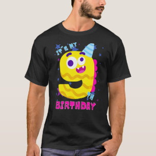 Kids Monster 9 Year Old Happy Birthday It's My 9th T-Shirt