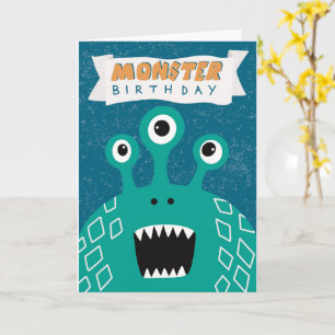 Kids Monster Birthday Card