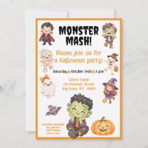 Kids Monster Mash Halloween Party Invitation