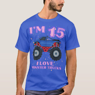 Kids Monster Truck 15 years old 15th Birthday Boy T-Shirt