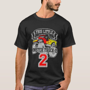 Kids Monster Truck 2nd Birthday This Little Monst T-Shirt