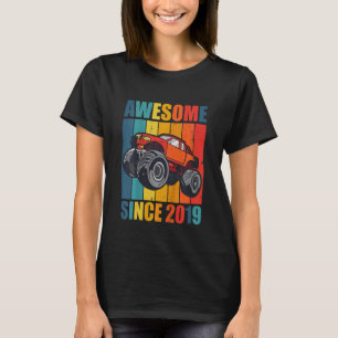 Kids Monster Truck 3rd Birthday Boy Awesome Since T-Shirt