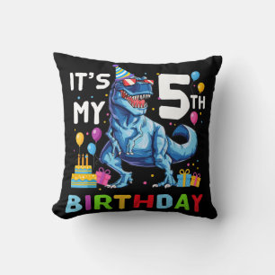 Kids Monster Truck 5 Year Old 5th Birthday Boy Mo Cushion