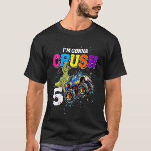 Kids Monster Truck 5th Birthday 5 year Old Birthda T-Shirt