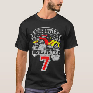 Kids Monster Truck 7th Birthday This Little Monste T-Shirt