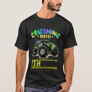Kids Monster Truck 7th Grade Ready To Crush First  T-Shirt