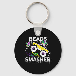 Kids Monster Truck Beads Smasher Mardi Gras Tee To Key Ring