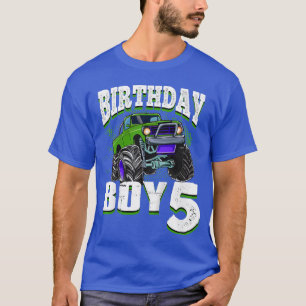 Kids Monster Truck Birthday Boy Is 5 Kids 5th Birt T-Shirt