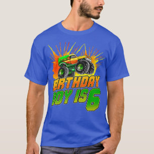 Kids Monster Truck Birthday Boy Is 6 Kids 6th Birt T-Shirt
