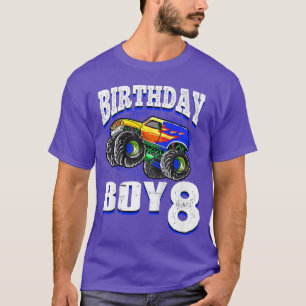 Kids Monster Truck Birthday Boy Is 8 Kids 8th Birt T-Shirt