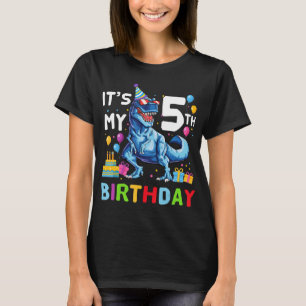 Kids Monster Truck Crushing being 5 Five Years Old T-Shirt