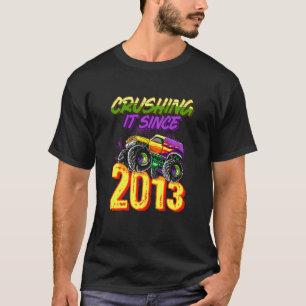 Kids Monster Truck Crushing It Since 2013 Kids Bir T-Shirt