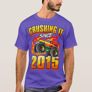 Kids Monster Truck Crushing It Since 2015 Kids Bir T-Shirt