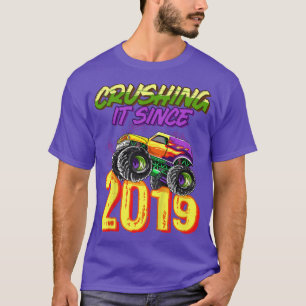 Kids Monster Truck Crushing It Since 2019 Kids Bir T-Shirt