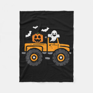 Kids Monster Truck Ghost Pumpkin Halloween Costume Fleece Blanket