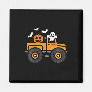 Kids Monster Truck Ghost Pumpkin Halloween Costume Magnet