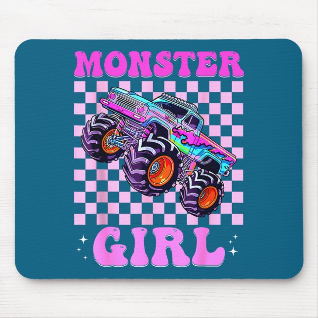 Kids Monster Truck Girl Nk Monster Trucks Lover Mo Mouse Pad (Front)