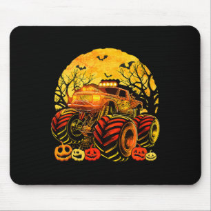 Kids Monster Truck Halloween Jack O Lantern Boys T Mouse Pad