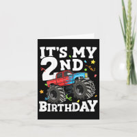 Kids Monster Truck Its My 2nd Birthday Boy Two 2 T