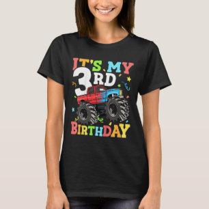 Kids Monster Truck Its My 3rd Birthday Boy 3 Three T-Shirt