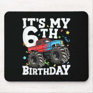 Kids Monster Truck Its My 6th Birthday Boy 6 Mouse Pad