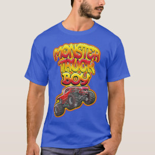 Kids Monster Truck Kid Red Hot Graffiti Style T-Shirt