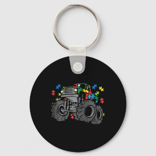 Kids Monster Truck Puzzles Cute Kids Autism Awaren Key Ring