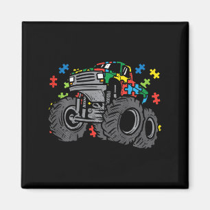 Kids Monster Truck Puzzles Cute Kids Autism Awaren Magnet
